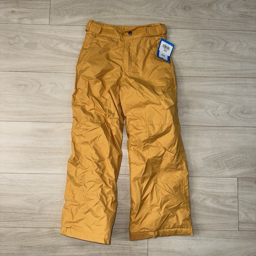 NEW Columbia Snow Pants Kids Small 8 Yellow Starchaser Peak Waterproof Ski Snow